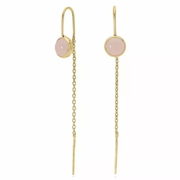 lange ketten ohrringe in 9 Karat Gold mit synthetischer Quarz - Gold Collection