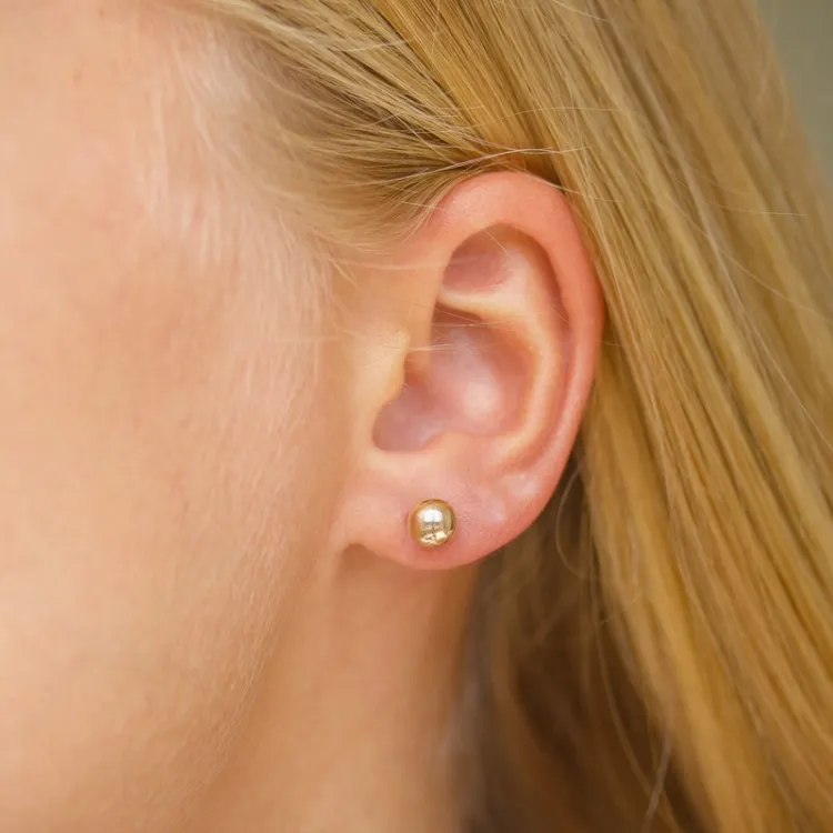 6 mm Kugel Ohrringe in 9 Karat Gold - Gold Collection