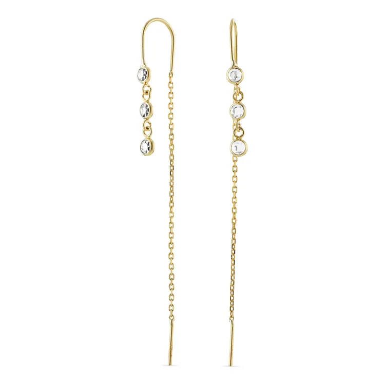 ketten ohrringe in 9 Karat Gold mit Zirkon - Gold Collection