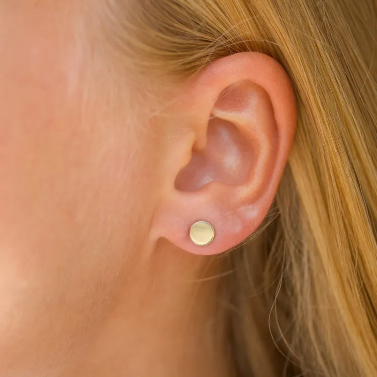 6 mm runden Ohrringe in 9 Karat Gold - Gold Collection