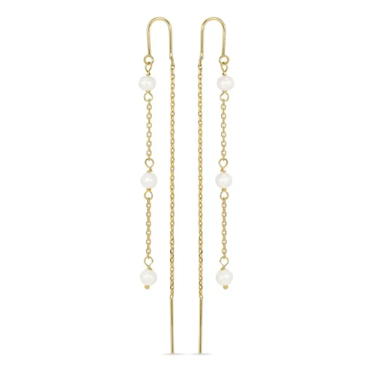 lange Perle ketten ohrringe in 9 Karat Gold - Gold Collection