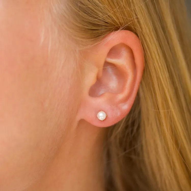 5 mm runden Perleohrringe in 9 Karat Gold - Gold Collection