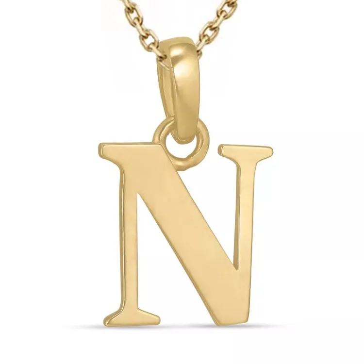 buchstab n Halskette aus vergoldetem Sterlingsilber und Anhänger aus 9 Karat Gold - My Letter