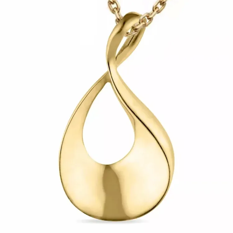 Tropfen Halskette aus vergoldetem Sterlingsilber und Anhänger aus 9 Karat Gold - Gold Collection