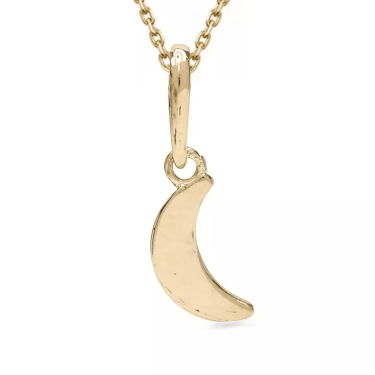 Mond Halskette aus vergoldetem Sterlingsilber und Anhänger aus 9 Karat Gold - Gold Collection