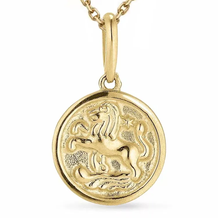 sternzeich löwe Halskette aus vergoldetem Sterlingsilber und Anhänger aus 9 Karat Gold - Gold Collection