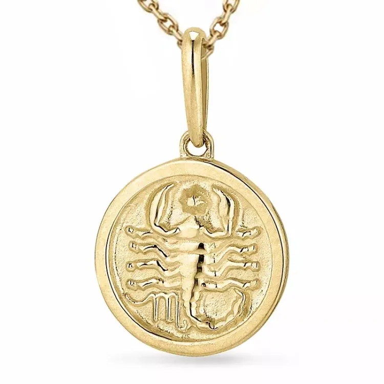 sternzeich skorpion Halskette aus vergoldetem Sterlingsilber und Anhänger aus 9 Karat Gold - Gold Collection