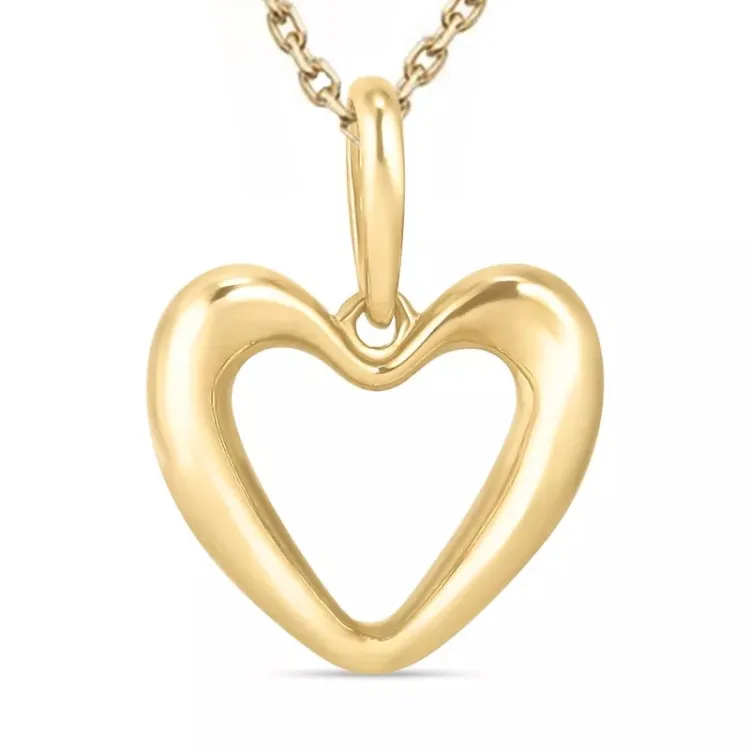 Herz Halskette aus vergoldetem Sterlingsilber und Anhänger aus 9 Karat Gold - Gold Collection