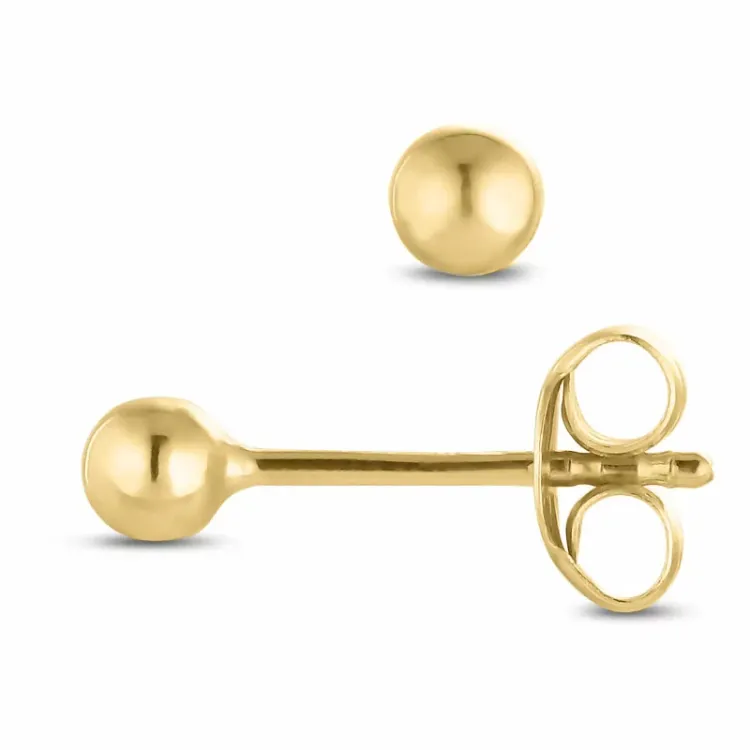 3 mm Kugel Ohrringe in 14 Karat Gold - Gold Collection