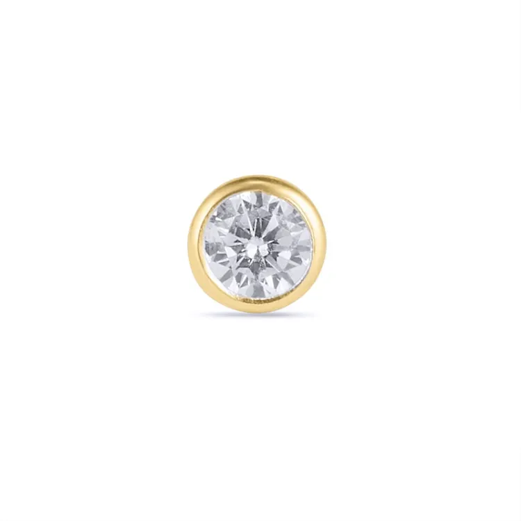 1/2 Paar 3 mm Ohrringe in 14 Karat Gold mit Zirkon - Gold Collection