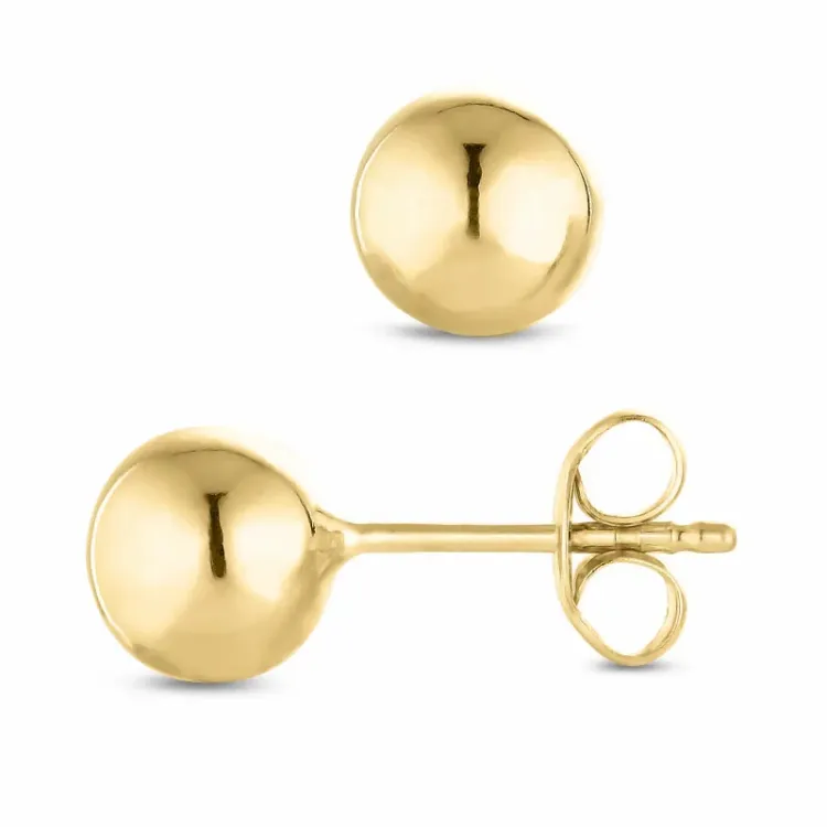 6 mm Kugel Ohrringe in 14 Karat Gold - Gold Collection