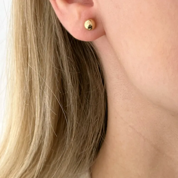 6 mm Kugel Ohrringe in 14 Karat Gold - Gold Collection