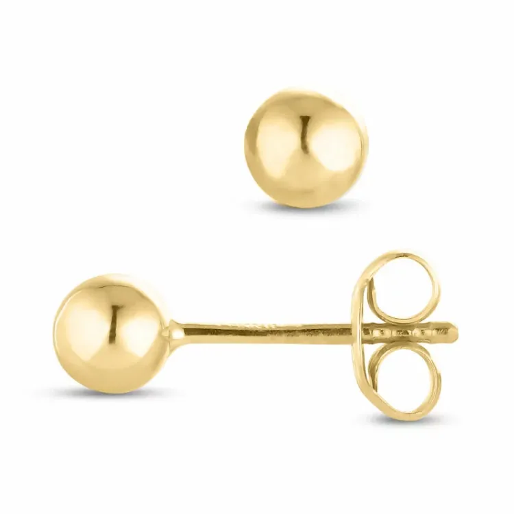 4 mm Kugel Ohrringe in 14 Karat Gold - Gold Collection