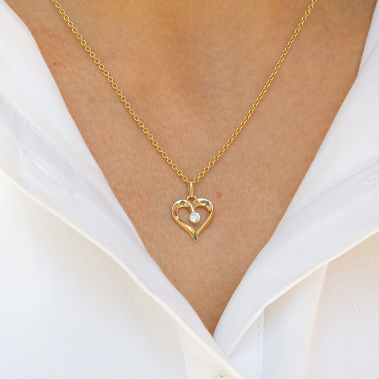 Herz Anhänger aus 14 Karat Gold - Gold Collection