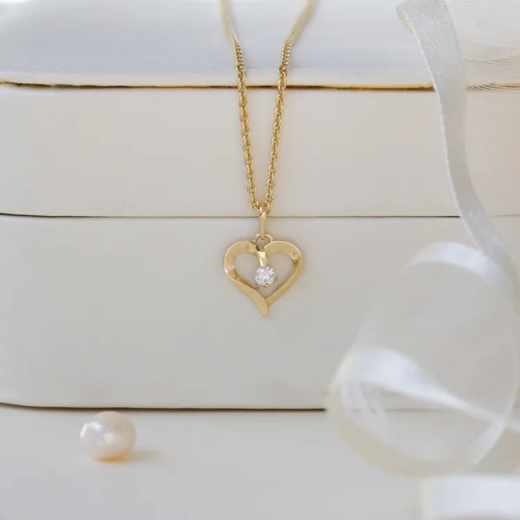 Herz Anhänger aus 14 Karat Gold - Gold Collection