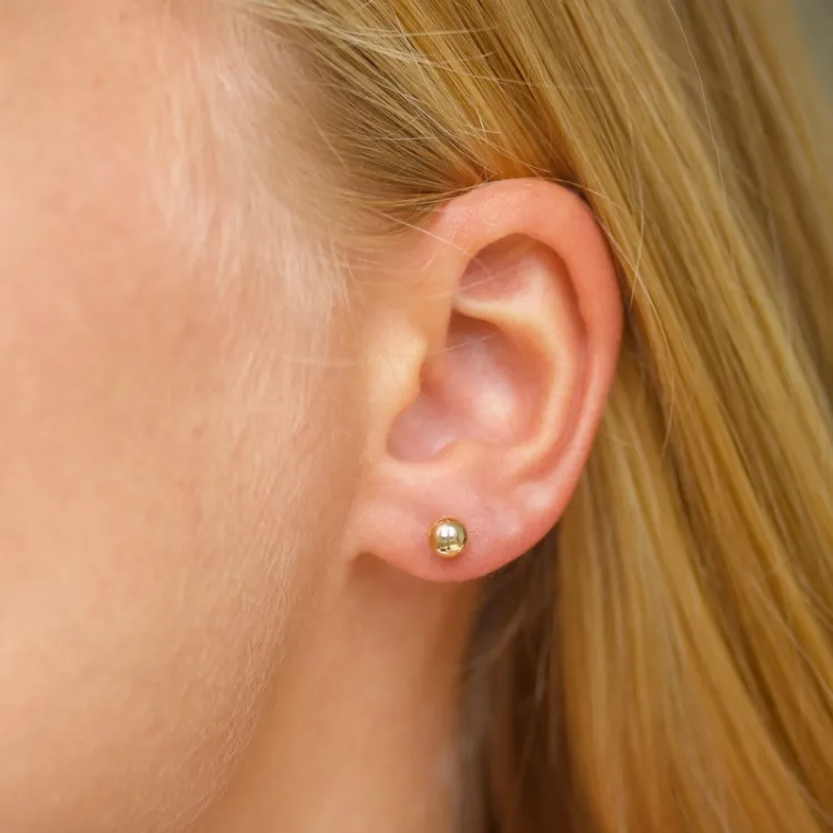5 mm Kugel Ohrstecker in 14 Karat Gold - Gold Collection