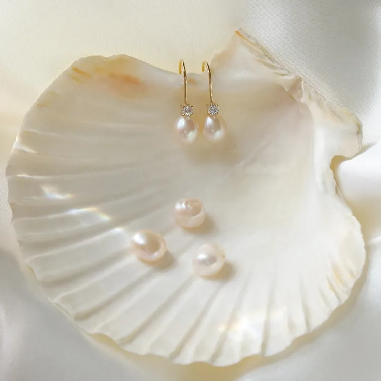 Tropfen Ohrringe in 14 Karat Gold mit Zirkon - Gold Collection