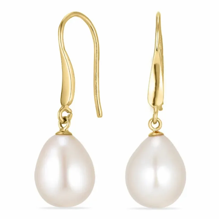 Mit ungleichmäßigen Perlen Ohrringe in 14 Karat Gold mit synthetisch Peridot - Gold Collection