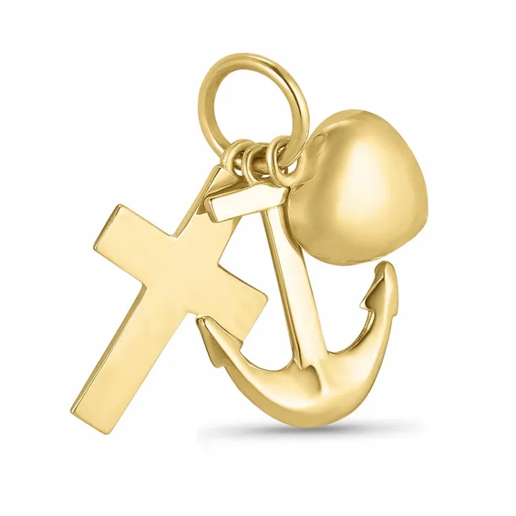 Glaube-Hoffnung-Liebe Anhänger aus 14 Karat Gold