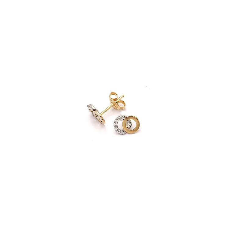Kollektionsmuster Kreis Ohrringe in 14 Karat Gold