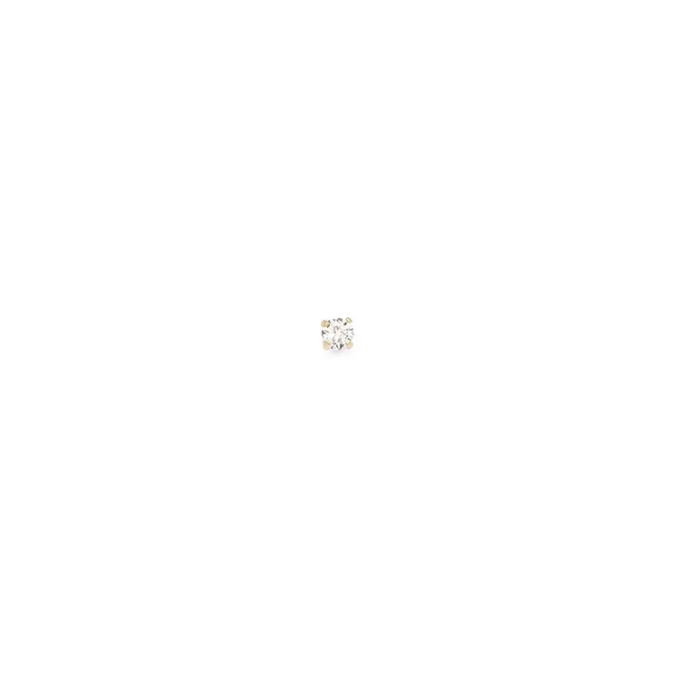 1/2 Paar 3 mm Ohrringe in 14 Karat Gold mit Zirkon - Gold Collection