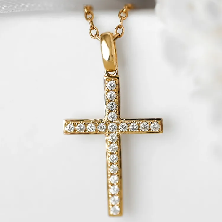 Kreuz Diamant Anhänger in 14 karat Gold 0,251 ct