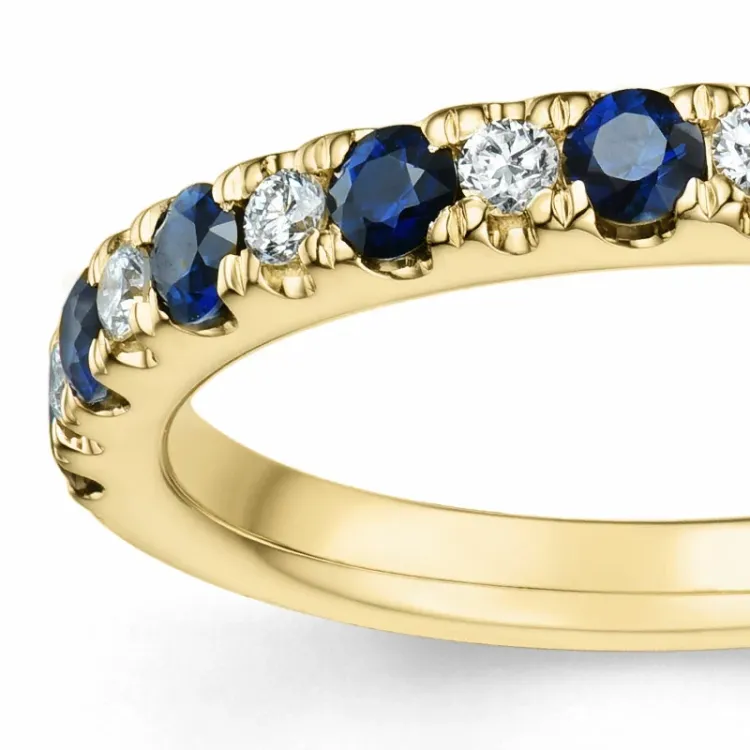 Saphir Diamantring in 14 Karat Gold 0,128 ct 0,513 ct