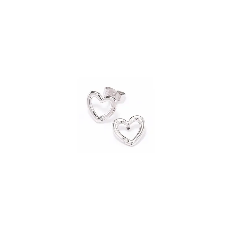 Herz Diamant Brillantohrringen in 14 Karat Weißgold mit Diamant 