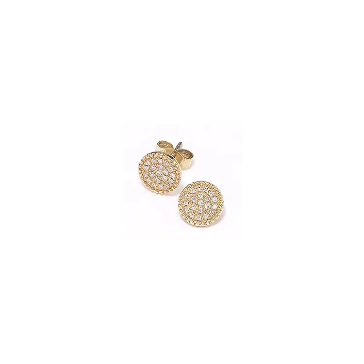 runden Diamant Gold Brillantohrringen in 14 Karat Gold mit Diamant 