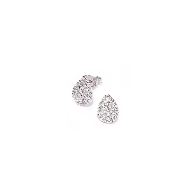 Tropfen Diamantohrringe in 14 Karat Weißgold mit Diamant 