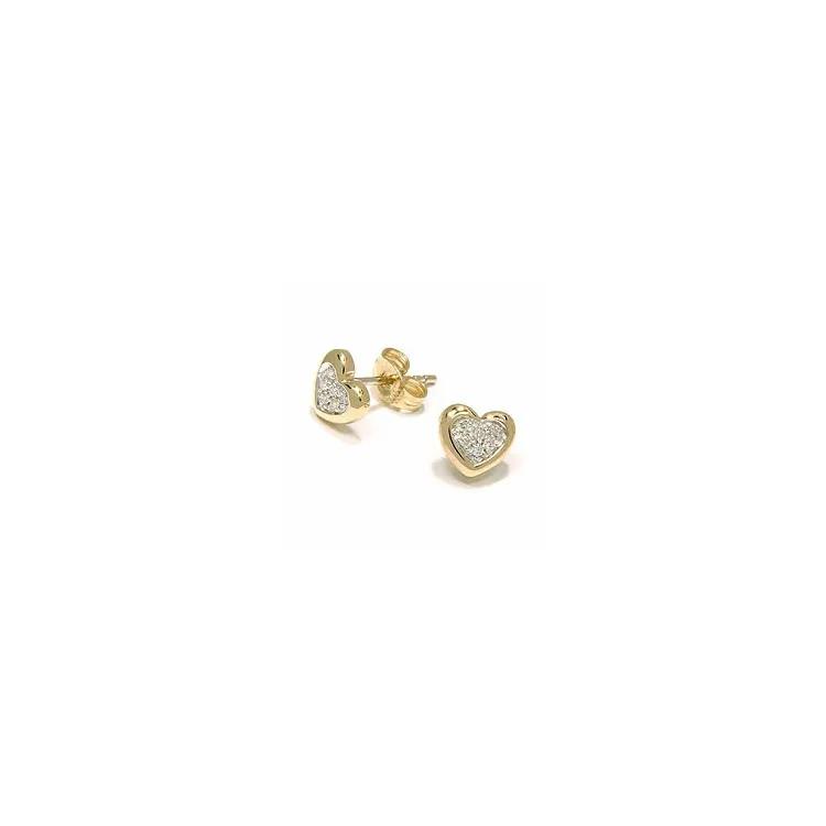 Herz Diamantohrringe in 14 Karat Gold mit Diamanten 