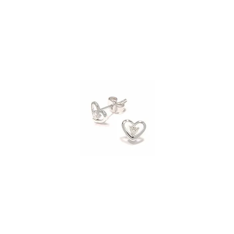 Herz Diamantohrringe in 14 Karat Weißgold mit Diamanten 