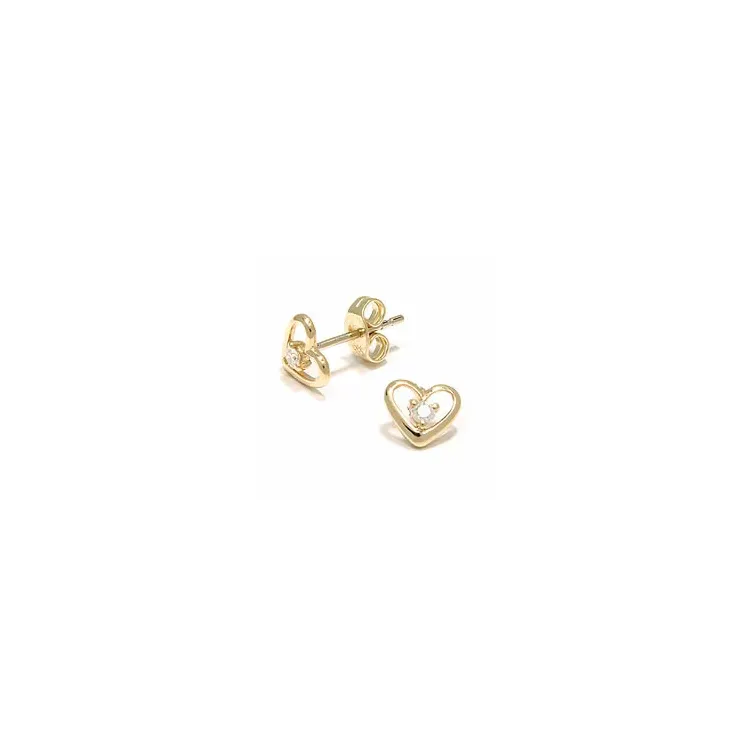 Herz Diamantohrringe in 14 Karat Gold mit Diamanten 