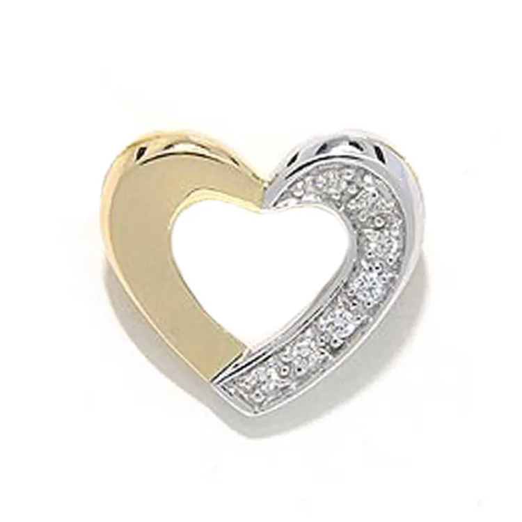 Herz Anhänger in 14 karat Gold- und Weißgold 0,05 ct