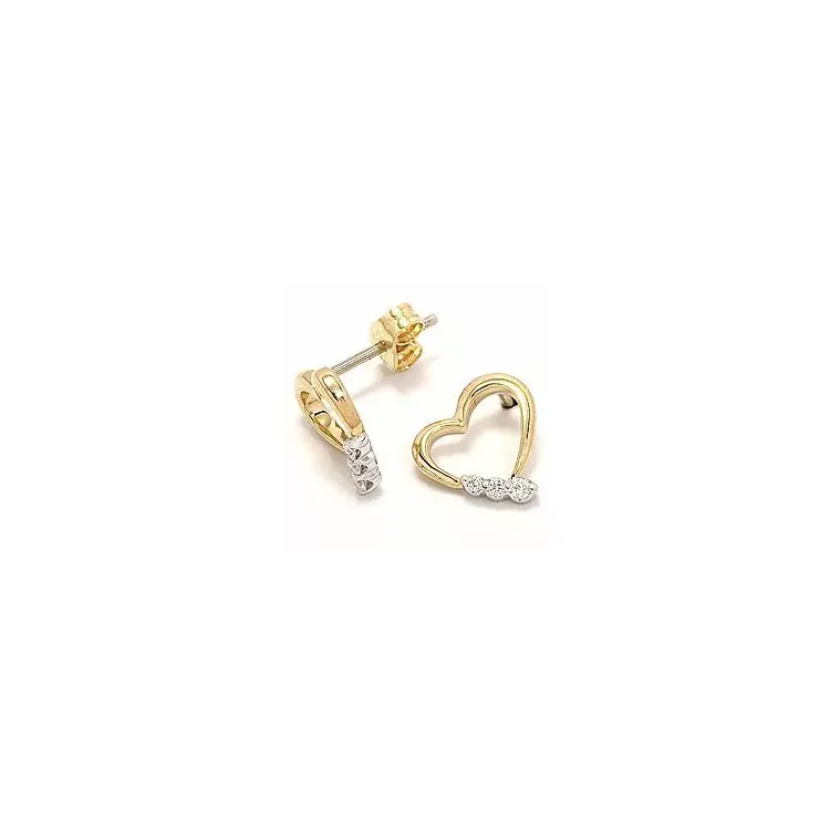 Herz Diamant Brillantohrringen in 14 Karat Gold und Weißgold mit Diamanten