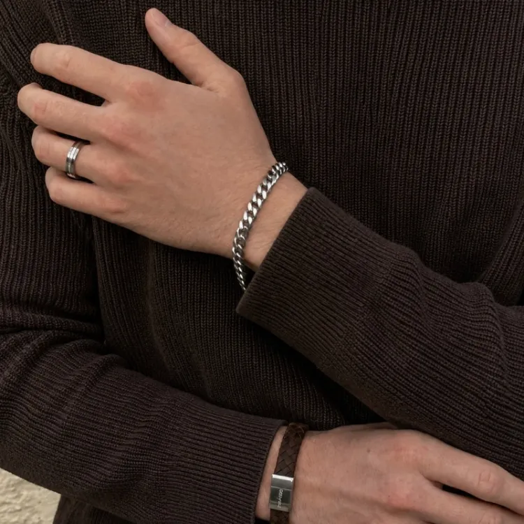 Ring aus titanium und silber