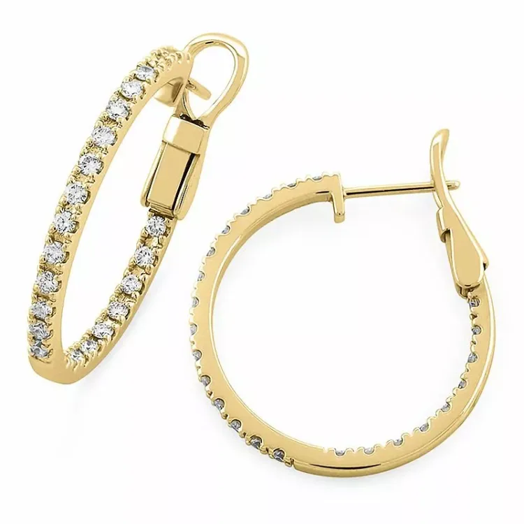 20 mm diamant kreole in 14 karat gold mit diamanten