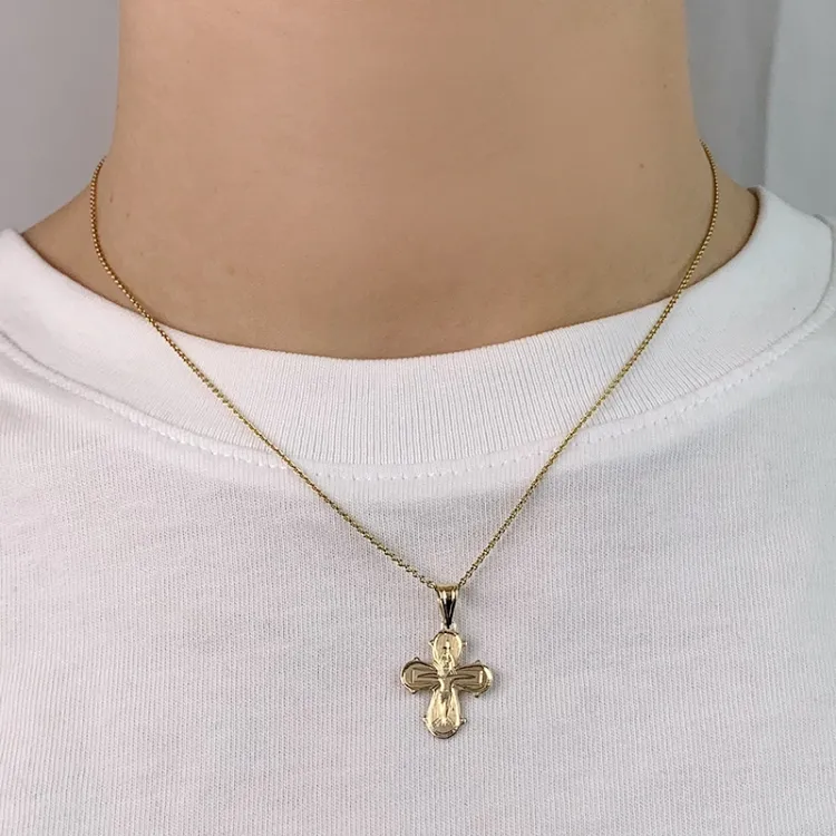 15 x 25 mm Dagmarkreuz aus 8 Karat Gold - Amoré