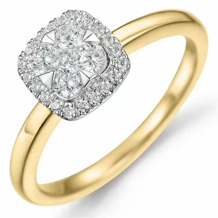 Bestellware - Diamantring in 14 Karat Gold- und Weißgold 0,37 ct