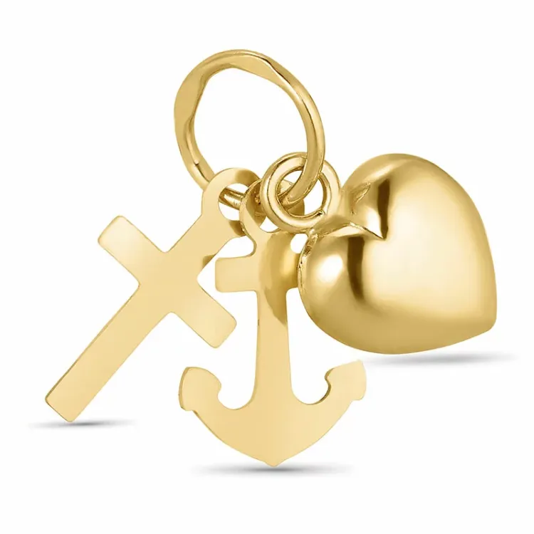 klein Glaube-Hoffnung-Liebe Anhänger aus 14 Karat Gold - Amoré