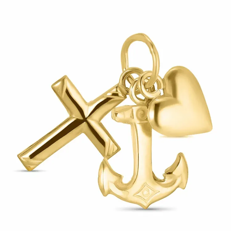 Glaube-Hoffnung-Liebe Anhänger aus 8 Karat Gold - Amoré