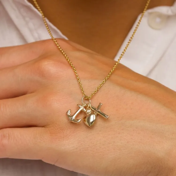 Glaube-Hoffnung-Liebe Anhänger aus 8 Karat Gold - Amoré
