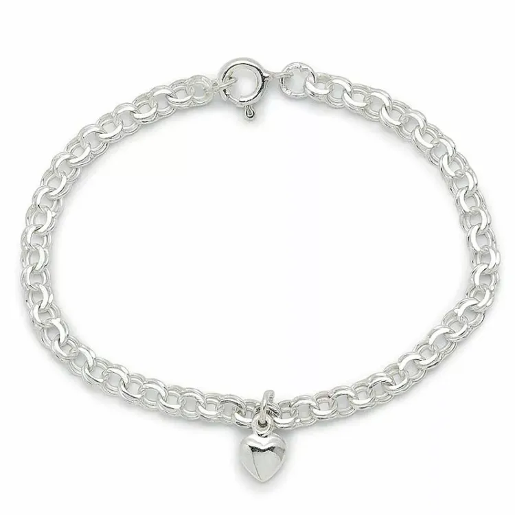 Herz Kinderarmband aus Silber und Herzförmiger Anhänger aus Silber