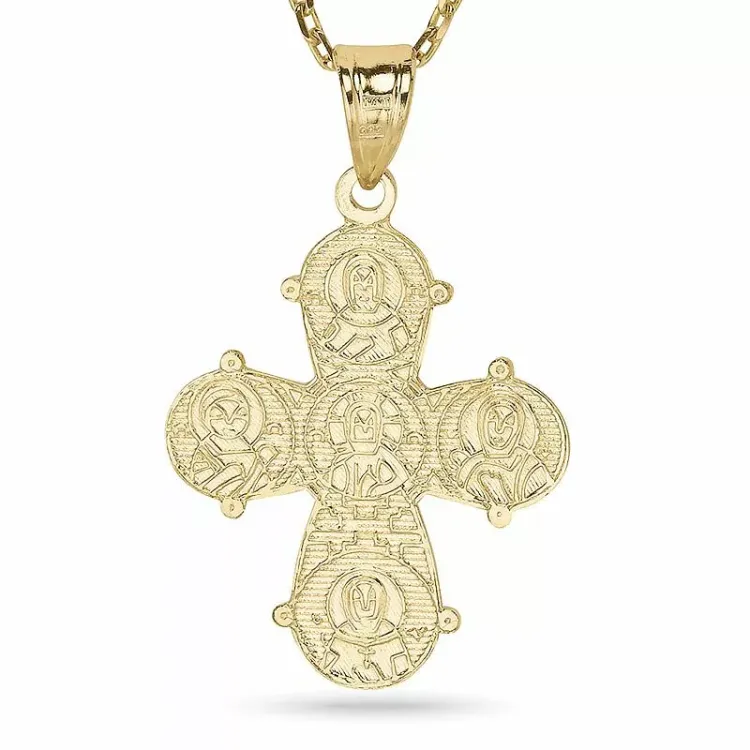 Dagmarkreuz Halskette aus vergoldetem Sterlingsilber und Anhänger aus 8 Karat Gold - Amoré