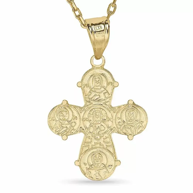 Dagmarkreuz Halskette aus vergoldetem Sterlingsilber und Anhänger aus 8 Karat Gold - Amoré