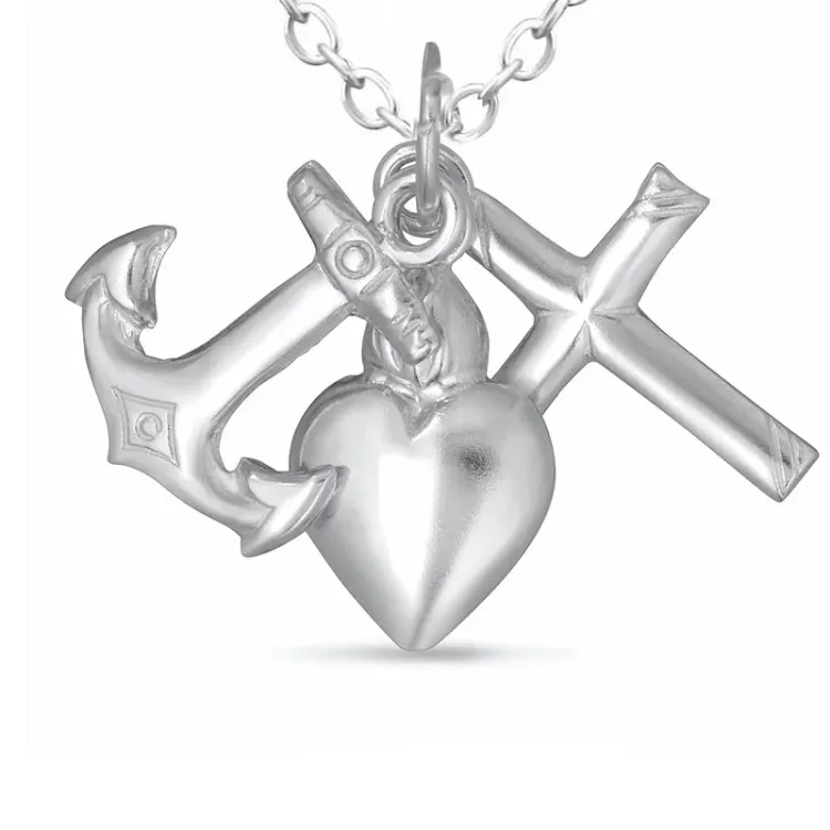 Glaube-Hoffnung-Liebe Halskette aus Silber und Anhänger aus Silber - Amoré