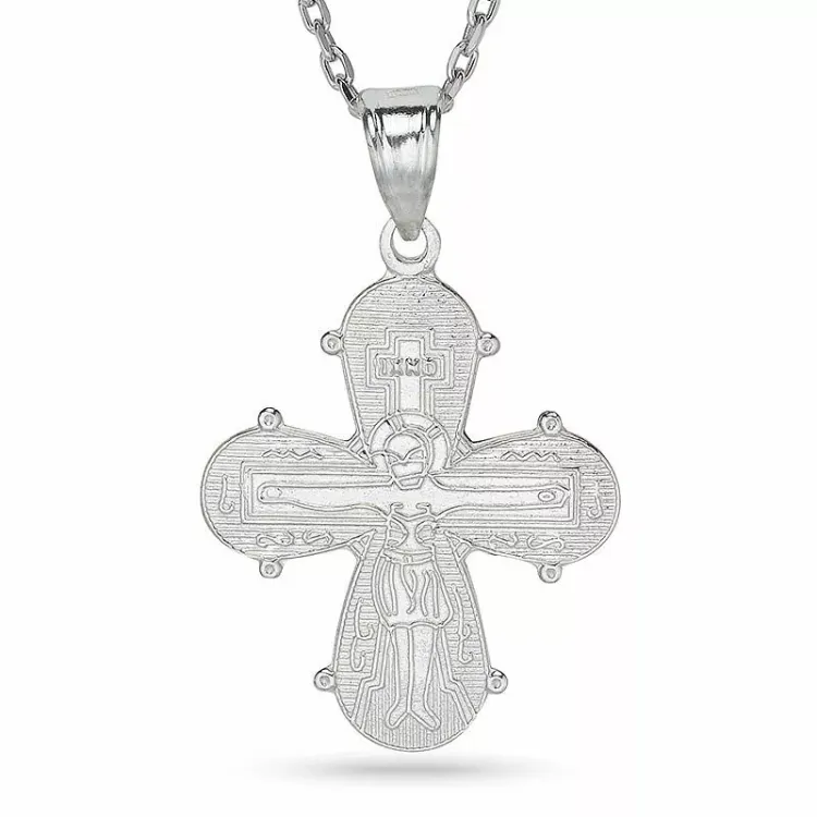 18 x 30 mm Dagmarkreuz Halskette aus Silber und Anhänger aus Silber - Amoré