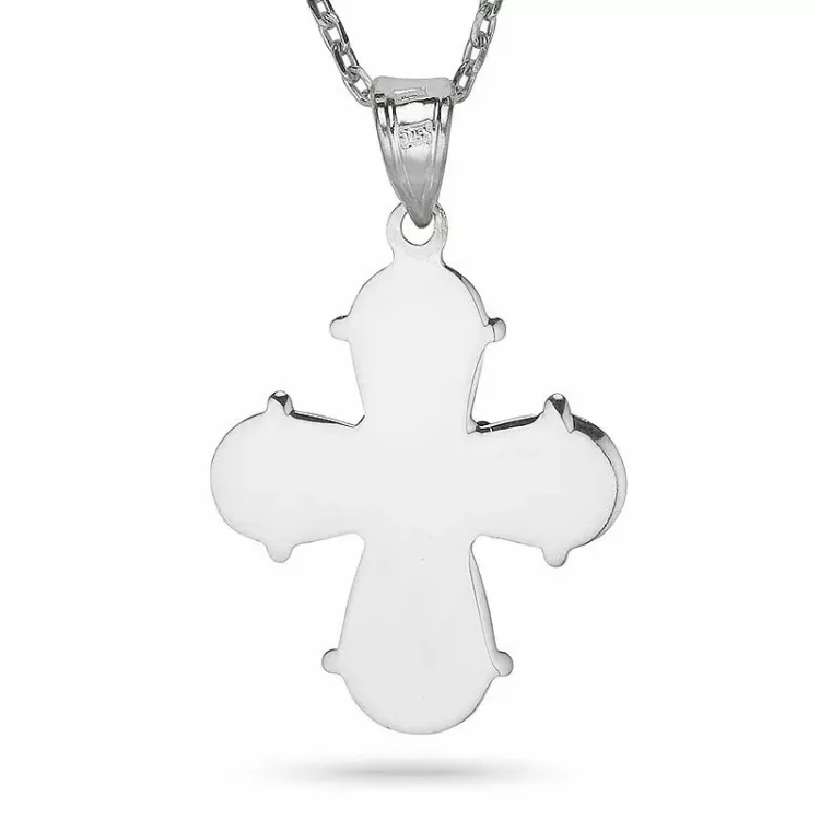 18 x 30 mm Dagmarkreuz Halskette aus Silber und Anhänger aus Silber - Amoré