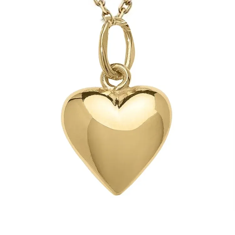 Herz Halskette aus vergoldetem Sterlingsilber und Anhänger aus 8 Karat Gold - Amoré