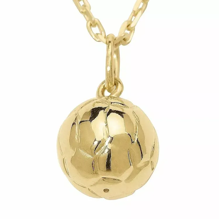 Fußball Halskette aus vergoldetem Sterlingsilber und Anhänger aus 8 Karat Gold - Gold Collection